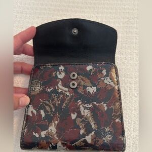 Patricia Nash Floral Printed Compact Wallet in Black, Brown, Burgundy